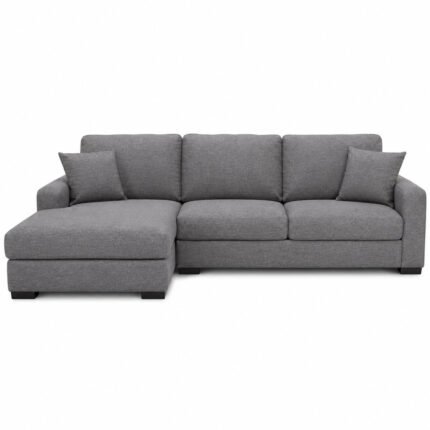 Fabric Reversible Sectional – 78in, Gray, Contemporary